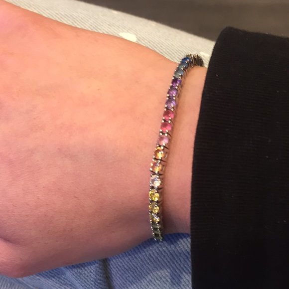 Adjustable Pullback Multi Color Rainbow Bracelet - Picture 2 of 4